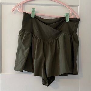Offline by Aerie Olive Green Crossover Women's Flowy Shorts